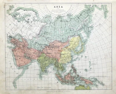ASIA, Johnston, mapa antiguo original 1862 Foto 1 de 3