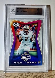 AJ Dillon 2020 Panini NFL #14 Draft Rookie Card 1 of 489 BGS 9 Mint Packers - Picture 1 of 2