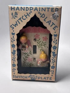 Originals by Irmi Wooden Angels VTG Handpaint Light Switch Cover Nursery w/ Box - Picture 1 of 6