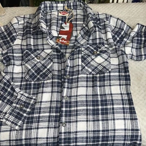 Lee Cooper Casual Shirt Slim Fit Blue and white Check Cotton size 10 - Picture 1 of 12