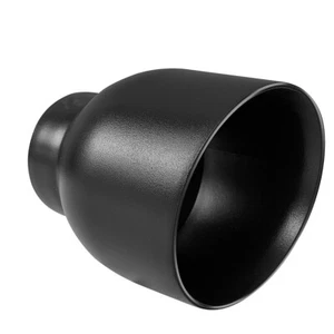 Double Wall Exhaust Tip Black Coating Muffler Pipe Weld On 2.5" ID x 4"ODx 5"L - Picture 1 of 6