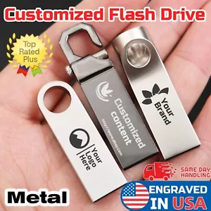 Custom logo compact USB Flash Drives Memory Metal U Disk PC Laptop personalized - Picture 1 of 15