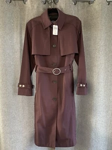 Coach Womens Trench Coach Burgundy Size: Medium Model C5747 New With Tags - Picture 1 of 11