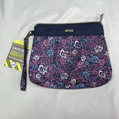 Travelon RDIF Bloqueo Dos Bolsas Muñequeras Juego de Viaje Azul Floral Nuevo con Etiquetas Foto 1 de 4