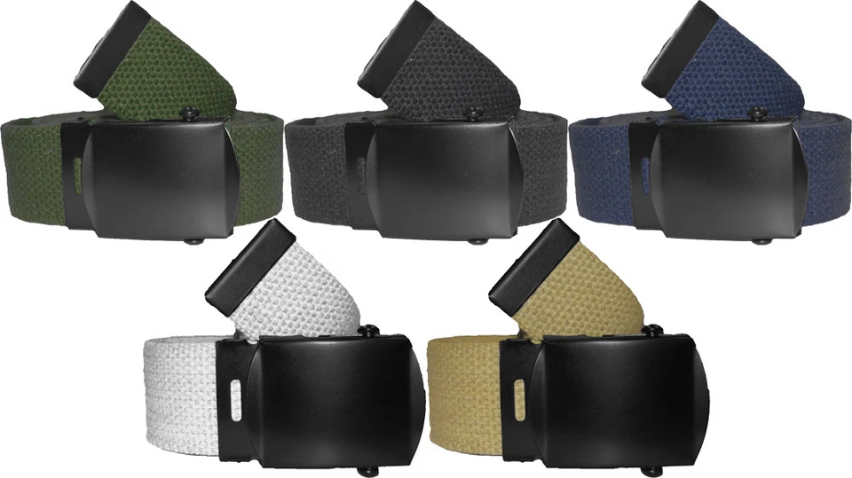 Uniforme de Algodón 1.25" Cinturón de Tela Negro Hebilla Militar Ejército Trabajo Táctico Patinador Foto 1 de 1