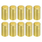 100Pcs PVC Heat Shrink Capsules with Tear Tab Wine Shrink Cap, Yellow/Gold