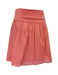 Gonna casual da donna Ann Taylor LOFT arancione salmone plissettata in vita cotone nuova con etichette - Foto 1 di 6