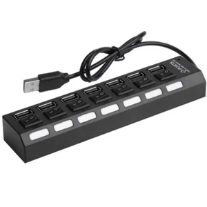 7-Port USB Hub Laden für Computer mit Netzteil Powered Multi - Bild 1 von 6