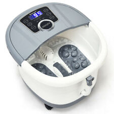 Portable Electric Foot Spa Bath Shiatsu Roller Motorized Massager-Gray - Color: