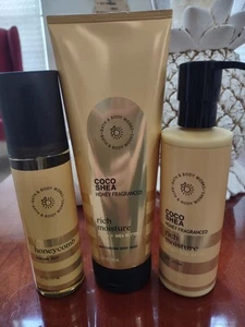 3 PC Set Bath & Body Works Coco Shea Honeycomb Perfume Mist Body Wash Lotion NEW - Picture 1 of 3