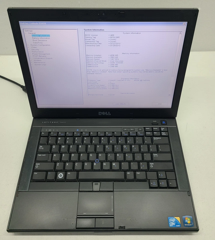 Dell Latitude E6410 Laptop Intel I5-M520 2.40GHz 4GB Ram No HD/OS (FL) - image 1 of 4