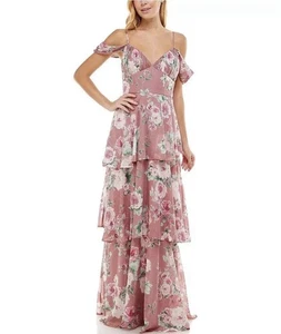 Crystal Doll Damen Junior Chiffon Blumen Stufenkleid Mauve Multi Größe 11 - Bild 1 von 11