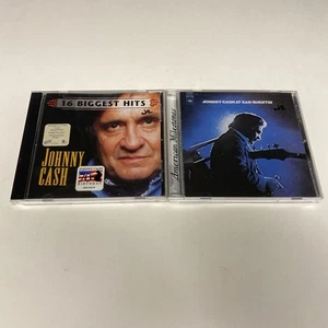 Johnny Cash CD Lot 2 San Quentin & 16 Biggest Hits (CD, 1999, SONY MUSIC) VG - Foto 1 di 6