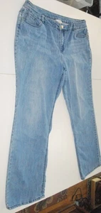 C J Banks Jeans Pants Blue Denim 5 Pockets Embroidered Back Pockets Womens 18W - Picture 1 of 5