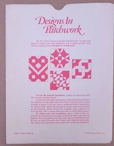 Designs in Patchwork, Oxmoor House, 4 Templates, 2 Blanks, New - Picture 1 of 2