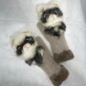 The Cat Lady Fäustlinge/Katzenhandschuhe/weiche Katzenkopfhandschuhe (Einheitsgröße)  - Bild 1 von 9