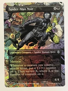Spider-Man Noir (Borderless) Marvel's Spider-Man Foil MTG NM - Picture 1 of 2