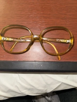 Christian Dior Vintage Sunglasses Frame Only 2076 50 Yellow Square Germany 53 mm - Image 1 of 4