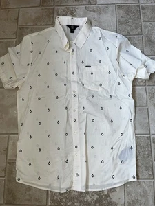 Volcom Men’s Xl Patterson Short Sleeve Woven Shirt In White Flash - Picture 1 of 1