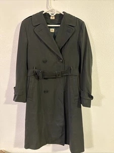 US ARMY MILITARY Vintage Double Breasted Green Trench Coat Overcoat Mens 36R - Picture 1 of 8