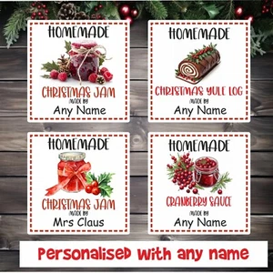 Barattolo marmellata personalizzato, salsa di mirtilli, etichette logo Yule adesivi scatole torte barattoli - Foto 1 di 9