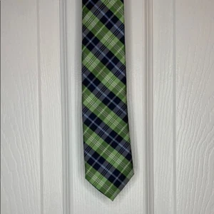 Chaps Green and Blue Plaid Boy’s Neck Tie Classic Accessories - Picture 1 of 9