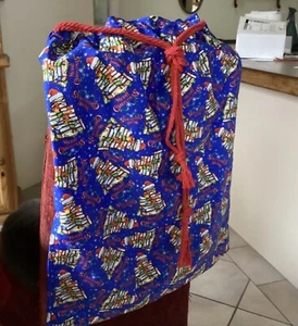 christmas gift bag. Hand Made Library Bag or Clothes Bag - Picture 1 of 3