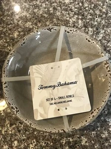 Tommy Bahama melamine 4 Dark Taupe crackle melamine bowls cereal salad - Picture 1 of 4