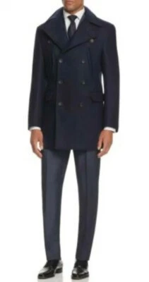 Abrigo Hickey By Hickey Freeman Para Hombre Azul Marino Lana Sólida Fieltro Talla 44R $895 Foto 1 de 4