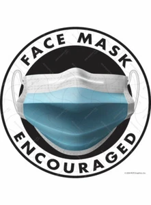 Gesichtsmaske gefördert Schutz Außen PSA Aluminium Schild oder Vinyl Aufkleber - Bild 1 von 6