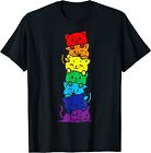 Funny LGBT Cat Stack Rainbow Gay Pride Gift For Cat Lover unisex T-Shirt