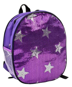 Neu mit Etikett Pailletten Sterne Rucksack lila Glitzer Tanz Prinzessin Tasche Mädchen ** SOMMERCAMP** - Bild 1 von 2