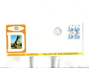 Sc#714  FDC DRUMHELLER,AB -Dinosaurs  Cachet - Picture 1 of 2