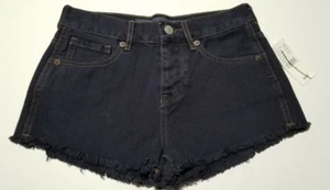 Brandy Melville Damen-Jeansshorts abgeschnitten Knopfleiste dunkelblau Größe 24 - Bild 1 von 7