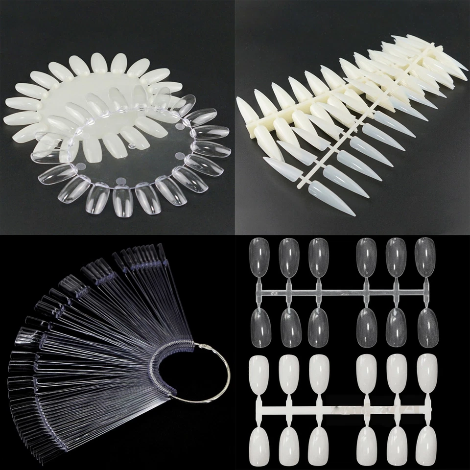Display Wheels Practice Gel Polish Nail Art Samples Oval Stilello Ivory Clear