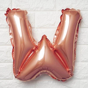 16" Rose Gold Letter W Mylar Foil Balloon Birthday Party Wedding Decorations - Picture 1 of 4
