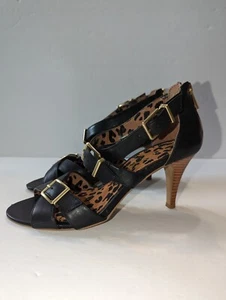 Jessica Simpson Eugenias Black Strappy Belted Heels Size 7.5 / 37.5 MSRP $81 - Picture 1 of 9