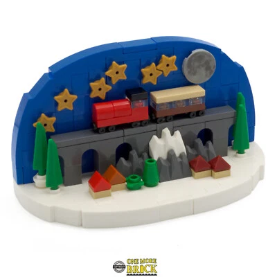 Winter Train Diorama | Christmas Snowglobe Scene | Kit Made With Real LEGO - Image 1 of 3