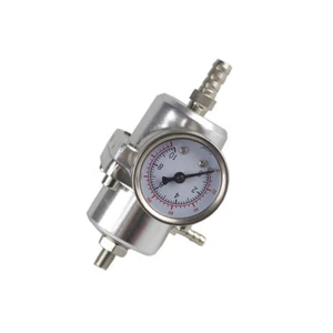 SILVER JDM Adjustable 1 to 140 Psi FPR Fuel Pressure Regulator Kit with Gauge - Picture 1 of 5