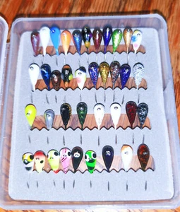 Tungsten Ice Fishing Jig Kit-38 Jigs with Waterproof Box 4mm with #14 Hooks - Picture 1 of 8