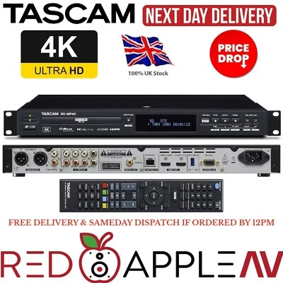 Tascam BD-MP4K Professional 4K UHD Blu-Ray Multimedia Player 1U Rack Mount - Image 1 of 4