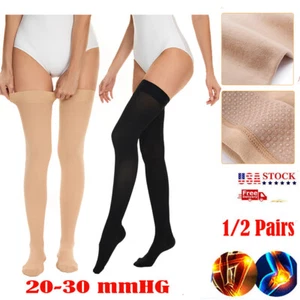 Graduated Medical Compression Stockings 20-30mmHg for Edema, DVT, Varicose Veins - Picture 1 of 18
