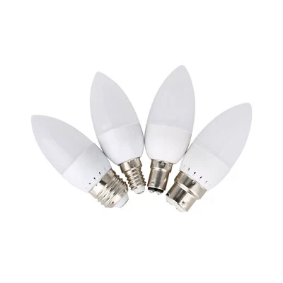 LED Chandelier Candle Light Bulb E12 E26 E27 E14 B22 B15 White 3W Lamp 110V 220V - Image 1 of 4