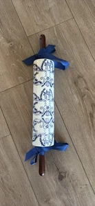 Vintage Blue and White Delft Design Porcelain Rolling Pin Berries and Hearts 19” - Picture 1 of 2