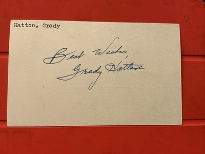 Grady Hatton 🔥🔥MLB Debut: 1946 Cincinnati Reds 🔥🔥Auto Postcard 🔥🔥🔥 - Image 1 of 2
