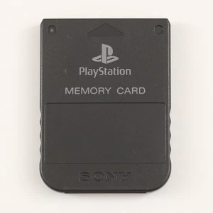 Genuine Official Sony PlayStation 1 (PS1) Memory Card [SCPH-1020] (Black) - Picture 1 of 3