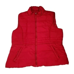 New York & Co Puffer Weste Damen XXL rot Taschen durchgehender Reißverschluss - Bild 1 von 12