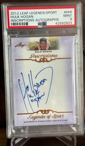 2012 Leaf Legends Sport HULK HOGAN Auto Signed Inscription PSA MINT 9 - Bild 1 von 2