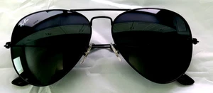 Gafas de sol de aviador Ray Ban 58x135 mm 3025 negras-negras nunca usadas - Imagen 1 de 5