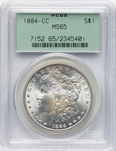 1884-CC Morgan Silver Dollar PCGS MS-65 OGH - Picture 1 of 2